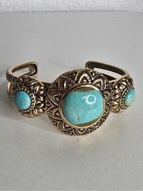 Vintage Studio Barse Turquoise Trifecta Bronze Cuff - Women's Jewelry